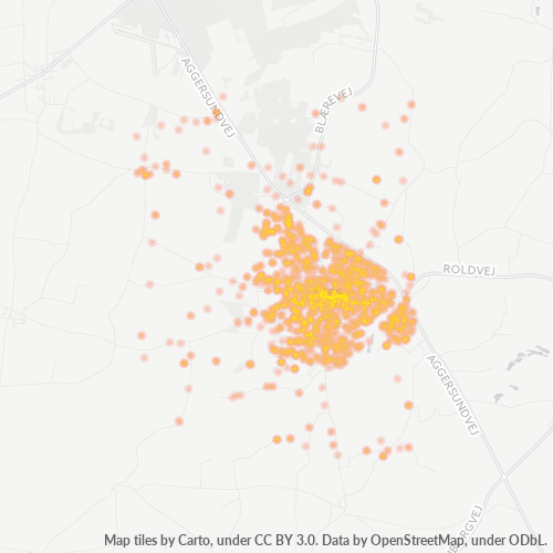 9600 Heatmap over forretningstæthed
