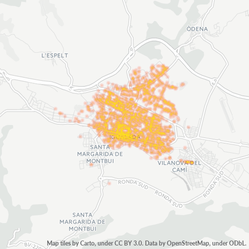 08700 Mapa de calor de densidad empresarial
