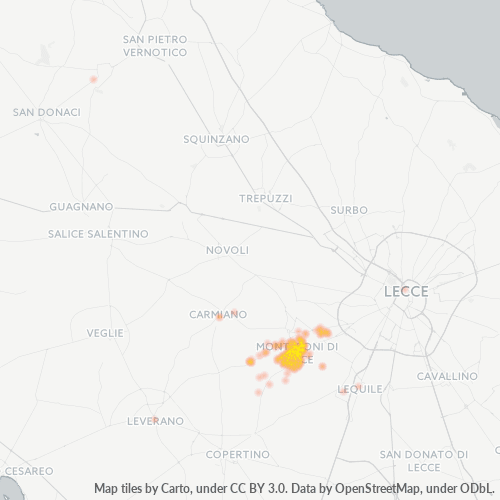 73047 Mappa di concentrazione per la densità di aziende