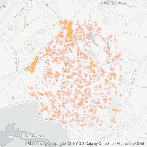 08550 Business Density Heatmap