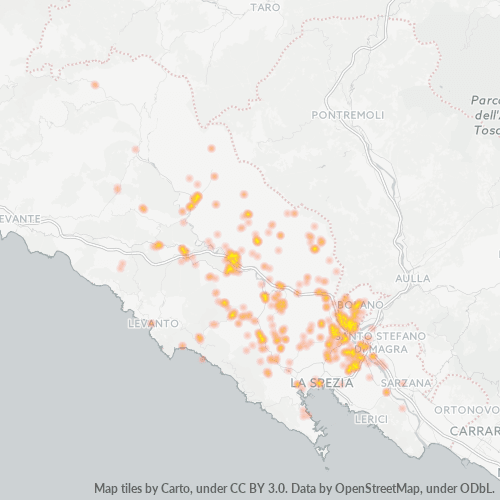 Mappa di calore per cap 19020