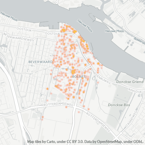 Heatmap voor postcode 2987