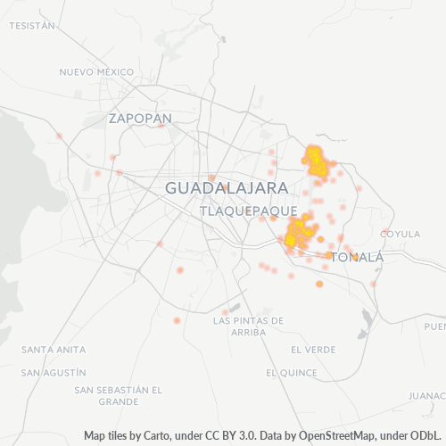 45403 Mapa de calor de densidad empresarial