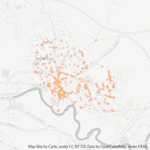 10044 Mappa di concentrazione per la densità di aziende