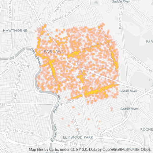 07410 Business Density Heatmap