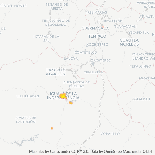 40000 Mapa de calor de densidad empresarial
