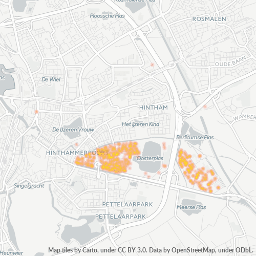 Heatmap voor postcode 5215