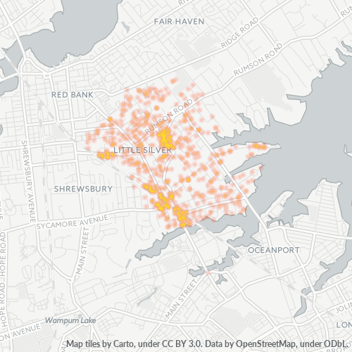 07739 Business Density Heatmap