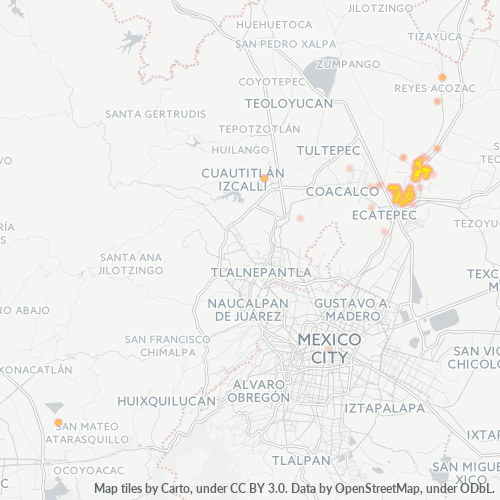 55765 Mapa de calor de densidad empresarial