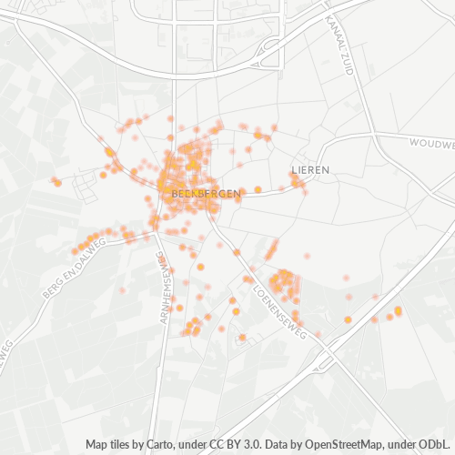 Heatmap voor postcode 7361