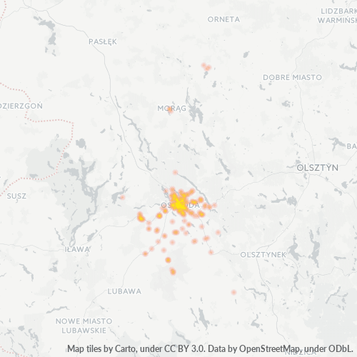 14-100 Mapa intensywności działalności gospodarczej
