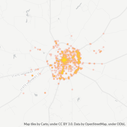 75835 Business Density Heatmap
