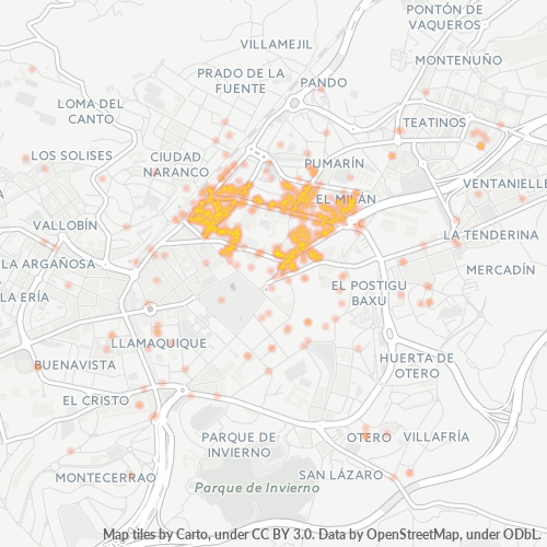 Mapa de calor para código postal 33001