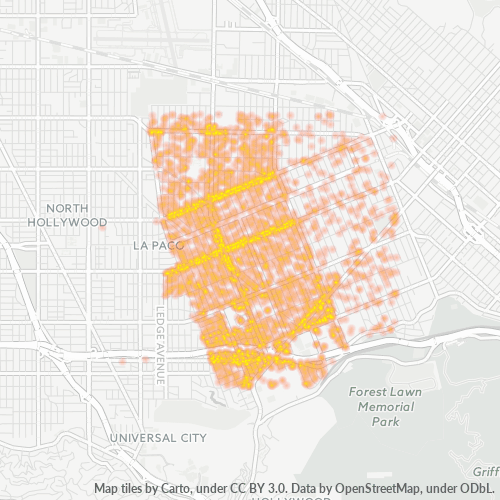 91505 Business Density Heatmap