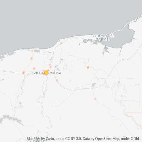 86035 Mapa de calor de densidad empresarial