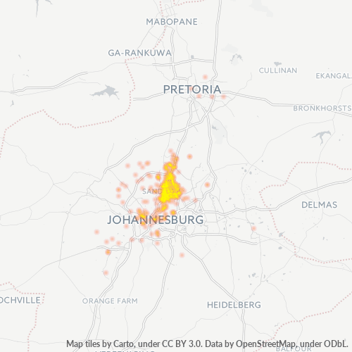 2090 Hittekaart vir Besigheidsdigtheid