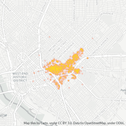 75226 Business Density Heatmap