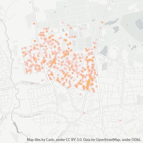 Heatmap voor postcode 5552