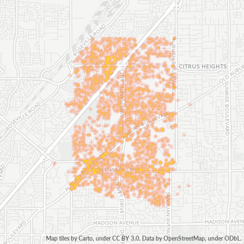 95621 Business Density Heatmap