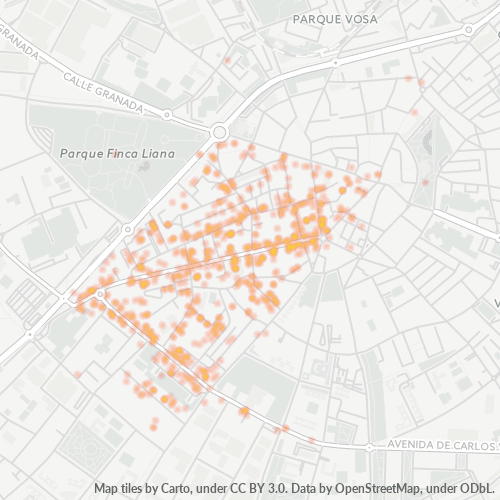 28934 Mapa de calor de densidad empresarial
