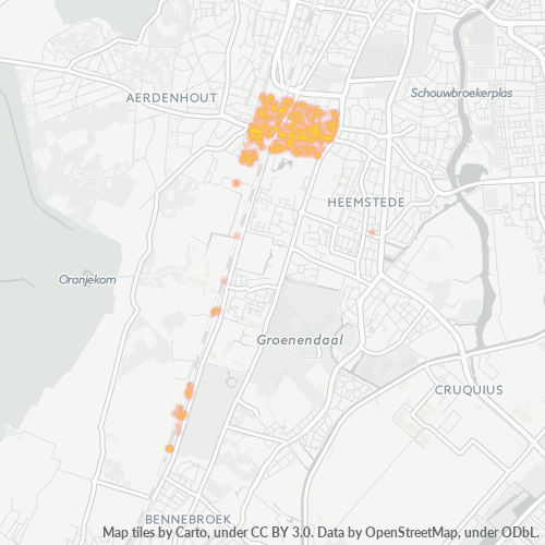 Heatmap voor postcode 2106