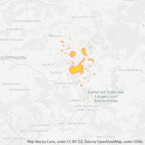 Heatmap für plz 73072
