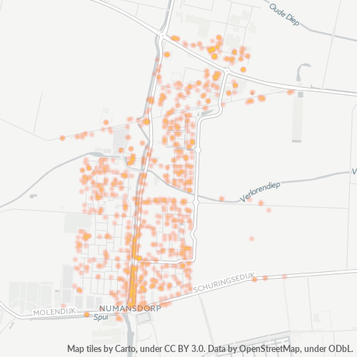Heatmap voor postcode 3281