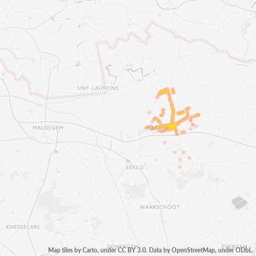 Heatmap voor postcode 9970