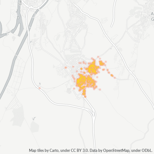 Mapa de calor para código postal 41702