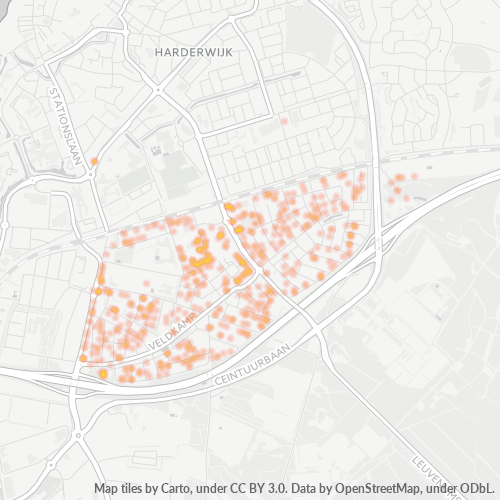 Heatmap voor postcode 3843