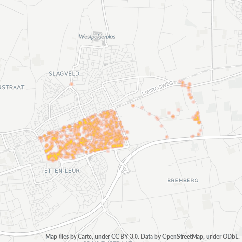 Heatmap voor postcode 4872