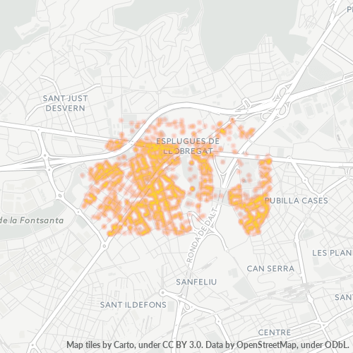 08950 Mapa de calor de densidad empresarial