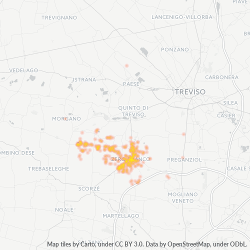 Mappa di calore per cap 31059