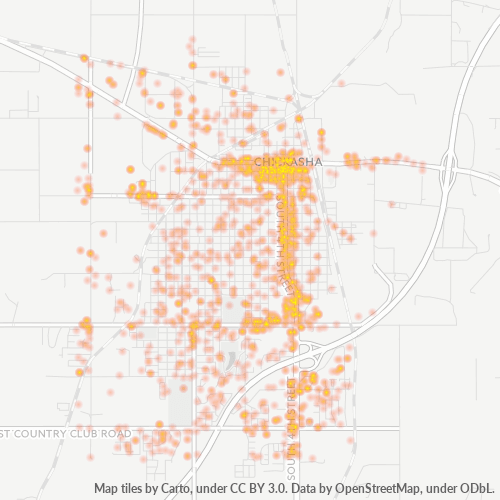 73018 Business Density Heatmap
