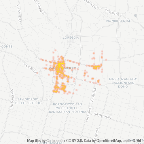 Mappa di calore per cap 35012