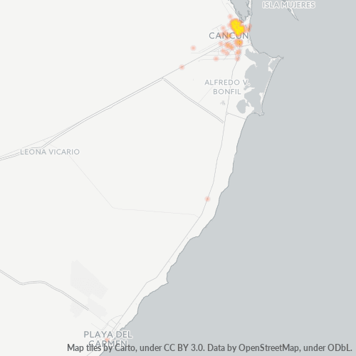 77527 Mapa de calor de densidad empresarial