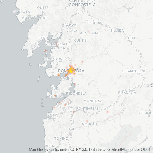 36001 Mapa de calor de densidad empresarial