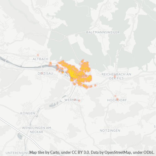 Heatmap für plz 73207