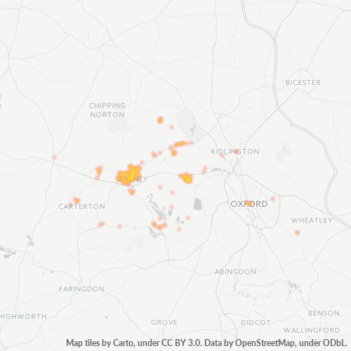 OX8 Business Density Heatmap