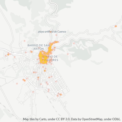 Mapa de calor para código postal 16001