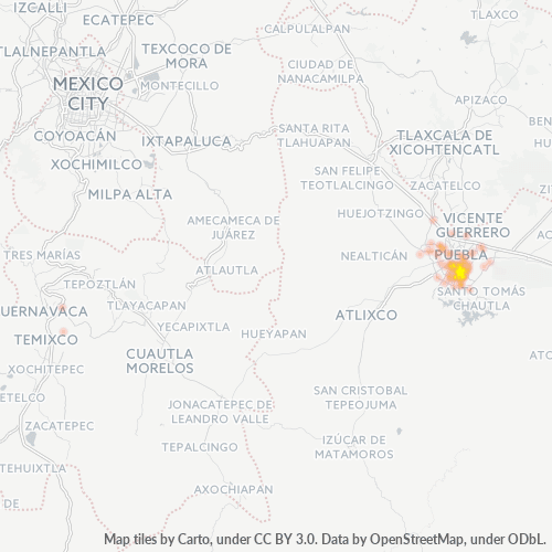 72570 Mapa de calor de densidad empresarial