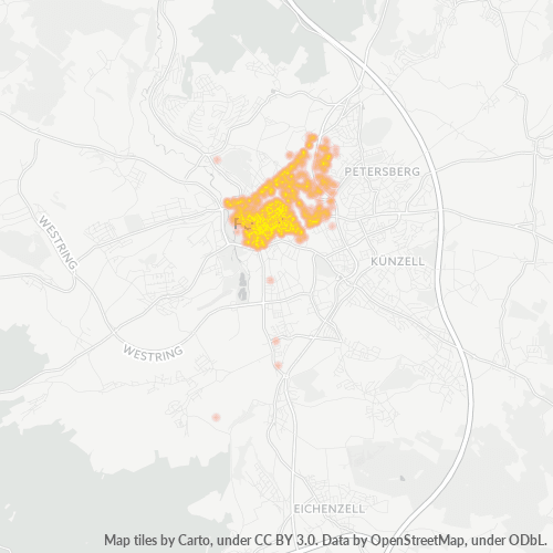 Heatmap für plz 36037