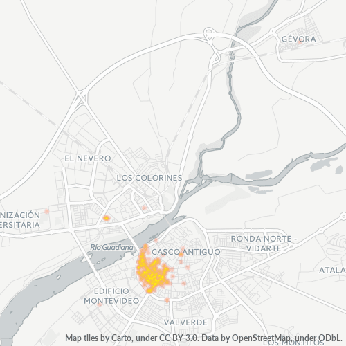 Mapa de calor para código postal 06005