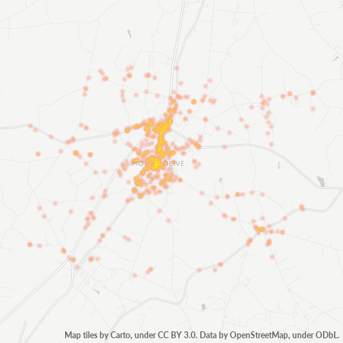 28365 Business Density Heatmap