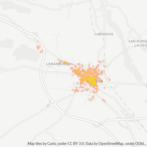 Mapa de calor para código postal 24700