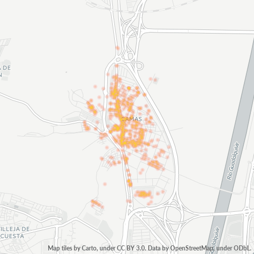 Mapa de calor para código postal 41900