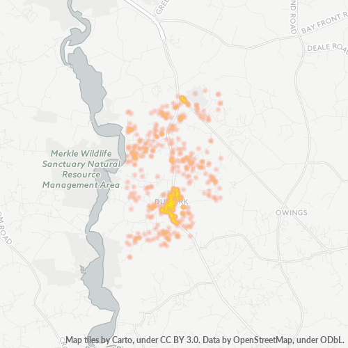 20754 Business Density Heatmap