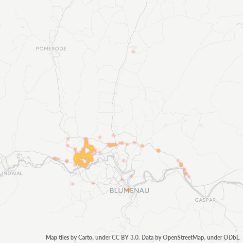 89070-000 Mapa de calor de densidad empresarial