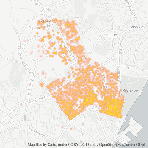8200 Heatmap over forretningstæthed