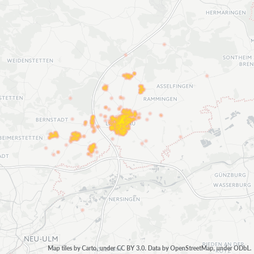 Heatmap für plz 89129